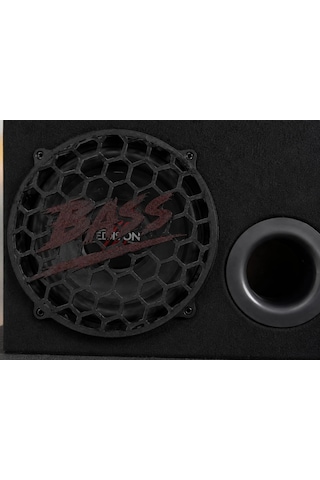 20cm Bass Koruma Kapağı Siyah - Bass Yazılı Subwoofer Koruma Kapağı 20cm - 1 Adet