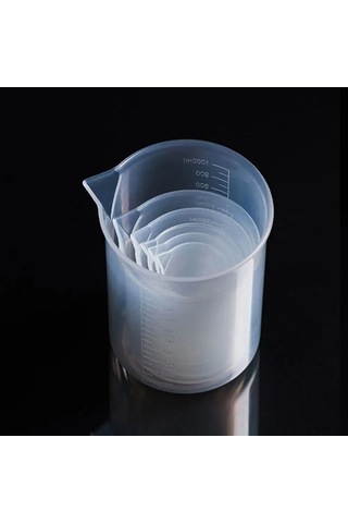 Plastik Şeffaf Ölçüm Fincan Laboratuvar Beher Dekantör Şişe Ağzı Şeffaf