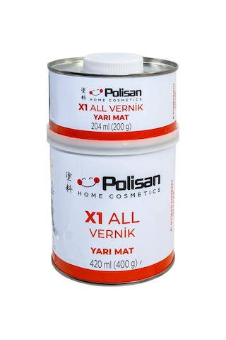 Polisan X1 All Vernik Yarı Mat Şeffaf Çift Bileşenli 0.6 Kg