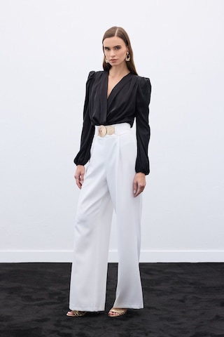 Sateen Aksesuarlı Pantolon - Ekru-136563 Ekru