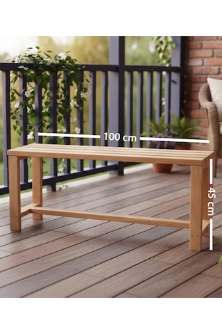 Ahşap Bank Mutfak, Balkon, Bahçe, Hol, Ofis, Salon İçin Sandalye Ve Oturak 100cm Açık Kahverengi