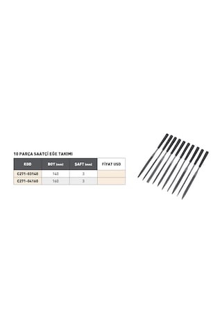 Fett 160mm Pld 10 Parça Saatçi Eğe Takımı