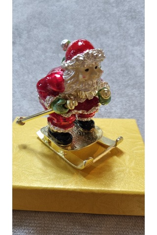 Zirkon Taşlı Emaye Noel Baba Kutu Biblo 001