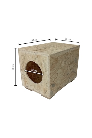 Apak Ahşap OSB Yağmura Dayanıklı Kedi Yuvası Kedi Evi