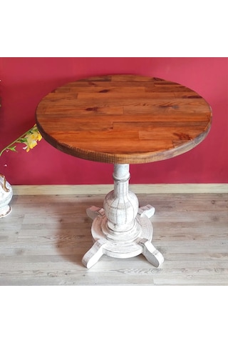 Masifart Lugano Fiskos Sehpa Tornalı Ayak Yan Sehpa Beyaz Eskitme