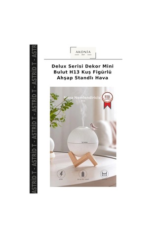 Delux Serisi Dekor Mini Bulut H13 Kuş Figürlü Ahşap Standlı Hava