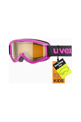 Uvex Speedy Pro Çocuk Gözlüğü Buğulanmaz Ve %100 Uv Koruma Kayak Gözlüğü Pembe / Lazer Altın Standart