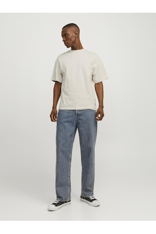 Jack & Jones Erkek Loose Fit Kısa Kollu Tişört - Urban Moonbeam Çok Renkli