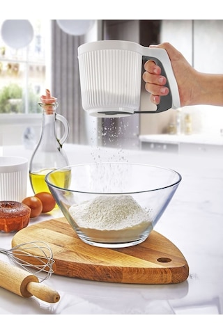 Yeni Nesil Pratik Mandallı Un Eleği Kp-140 Beyaz