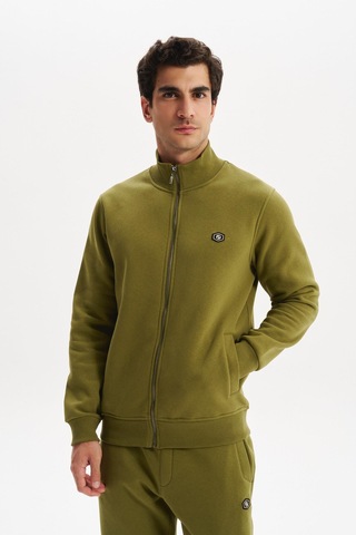Ar-ma Erkek Örme Sweatshirt Regular Fit 3 İplik Basic Dik Yaka Tam Fermuarlı Cepli %70 Pamuk %30 Polyester K30324650702 Haki-h5 Haki