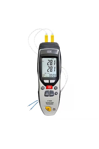 Cem Dt-852b Dijital Çift Girişli Termokupl Termometre Datalogger Tip K Ve J