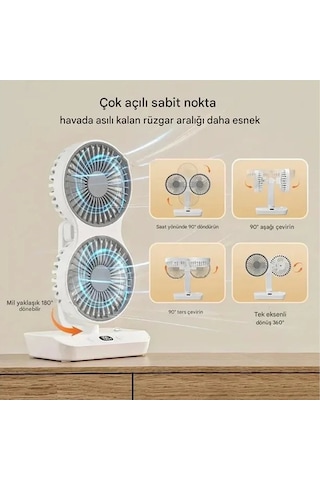 Vtn-01 Masaüstü Çift Fanlı Led Işıklı Soğutucu Vantilatör