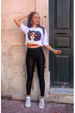 Butikgiz Kadınyüksek Bel Tam Toparlayıcı Siyah Parlak Disco Taytsiyahs Siyah