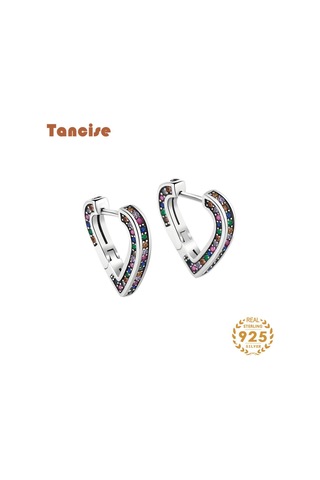 Tancise 925 Ayar Gümüş Zirkon Küpe Damla Küpe Kadınlar Için Düğün Hediyeleri Çok Renkli