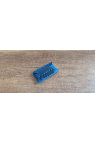 Sumerian Leather Craft Minimalist Deri Kartlık Mavi Rfid Kart Koruma Hediye Mavi