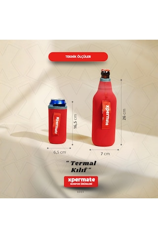 Xpermate Termal İçecek Kılıfı Sıcak & Soğuk Tutan Şişe Bira Termal Kılıf 0,5l Kırmızı