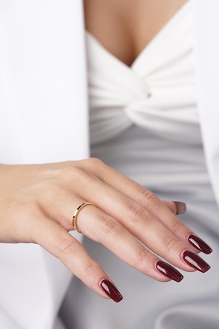 22 Ayar Görünümlü 14 Ayar Altın Ajda Yüzük Yzk6718 Koyu Sarı