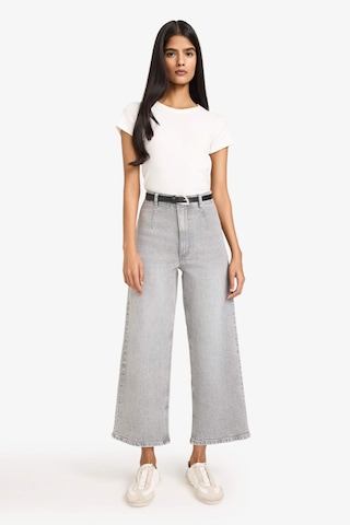 Defacto Culotte Yüksek Bel Düz Paça Uzun Jean Kar Yıkamalı Pantolon E7794ax26spnm55 Gri-nm55