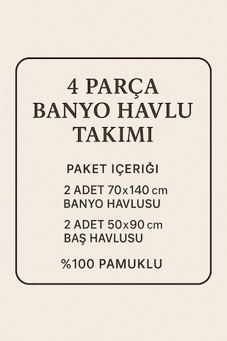 Bicomi Quickdry: Ultra Emici %100 Pamuklu 4 Lü Aile Havlu Seti Mavi
