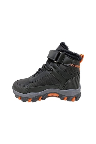 Callion 06p Deri Çocuk Sneakers Bot Siyah Oranj Siyah