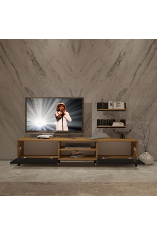 Decoraktiv Eko 4 Mdf Dvd Silver Tv Ünitesi Tv Sehpası Pera - Siyah