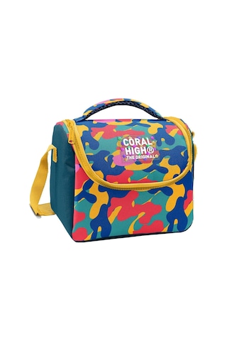 Coral High Unisex Renkli Kamuflaj Desenli Isı Yalıtımlı Beslenme Çantası 37132 Yeşil - Sarı