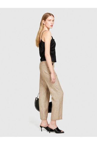 Sisley Keten Paçaları Dikişsiz Düz Paça Çizgisiz Pantolon Kadın Siyah Mix Pantolon - 324p4nthlf055