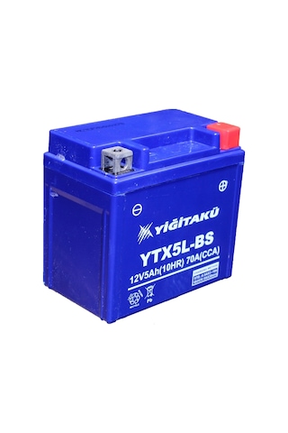 12 V 5 Ah Amper Yiğit Akü Ytx5l Motosiklet Aküsü