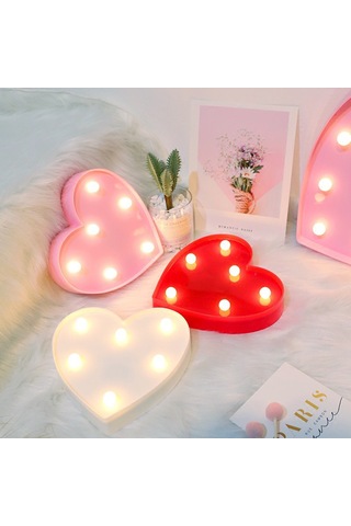 Jeehugo Kırmızı Kalp Şekilli Led Dekoratif Işık - Ip42 Su Geçirmez - Sadece Sıcak Beyaz Aydınlatma - 2xaa Pil İle Çalışır Pil Dahil Değil - Parti, Düğün, Ev Dekorasyonu İçin Uygun Kırmızı