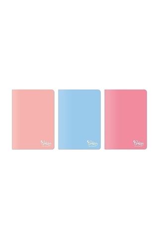 Colors A4 80 Yaprak Kareli Defter 3'lü Paket, Somon, Pembe, Mavi Çok Renkli