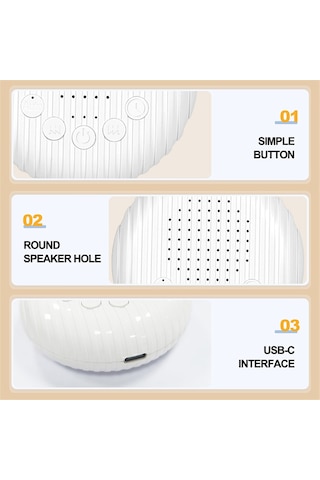 Xurunkeji Beyaz Gürültü Ses Makinesi, Taşınabilir Bebek Ses Makinesi, Bebek Odası İçin Gürültü Önleyici Seyahat Ses Makinesi Beyaz