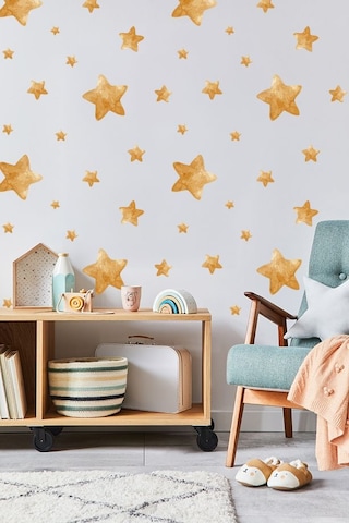 Ballı Yıldızlar Temalı 100 Parça Çocuk Ve Bebek Odası Dekoratif Duvar Sticker Seti