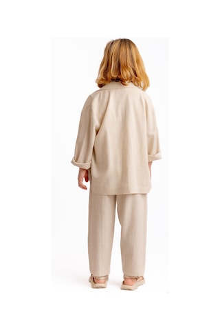 Cigit Keten Blazer Ceket 2-7 Yaş Naturel Naturel
