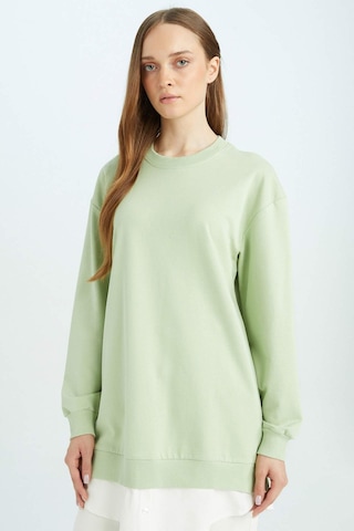 DeFacto Regular Fit Bisiklet Yaka Basic Düz Sweatshirt Tunik A9529AX24AUGN1207 Yeşil