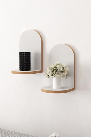 Dekoratif Duvar Rafı 25x 17 X 12 2 Adet Raf Beyaz