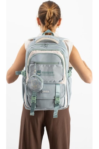 Ventis Unisex Okul Çantası Ortaokul Lise Cüzdanlı Sırt Çantası 43 30 Cm Su Geçirmez Kumaş Vnt5-e Mavi