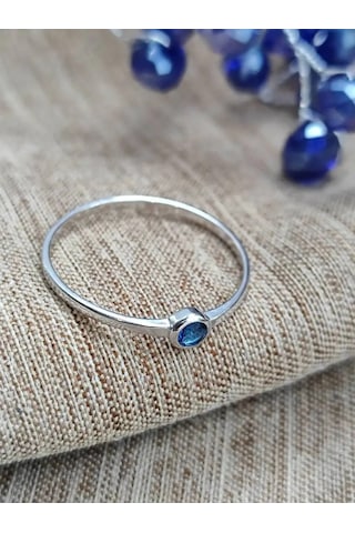 Sılver Whale 925 Ayar Gümüş, Taşlı Yüzük 159883621 Mavi