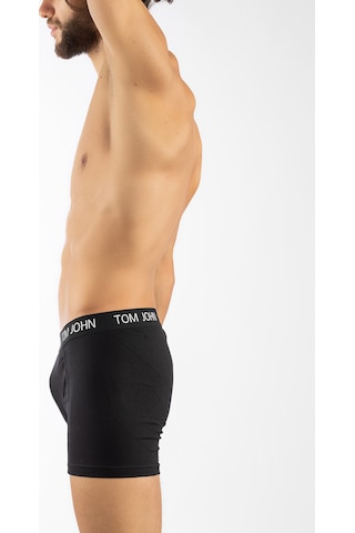 Tom John Erkek Boxer 5 Li Paket Likralı Siyah