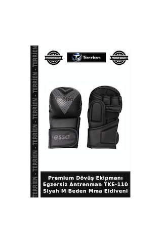 Premium Dövüş Ekipmanı Egzersiz Antrenman Tke-110 Siyah M Beden Mma Eldiveni