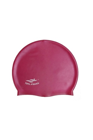 Yetişkin Düz Renk Su Geçirmez Silikon Yüzme Şapkası Şarap Kırmızısı Kırmızı