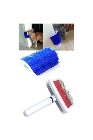 Kedi Kaşınma Ve Evcil Hayvan Tüy Tarama Ve Kaşıma Fırçası Telli Beyaz