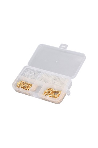 Ranyeek 3.5mm Altın Kaplı Motosiklet Konnektör Seti 120 Parça: Erkek-bayan Bağlantı Uçları, Isıl Dayanıklı İzolasyon Kapağı Ve Depolama Kutusu