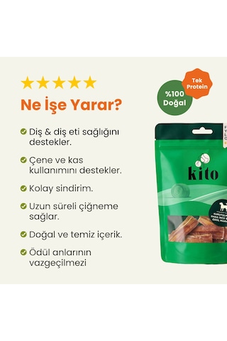 Kito Dana İnce Sinir Çiğnemelik Doğal Glutensiz Organik Köpek Ödül Maması 100 G