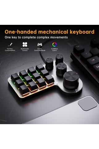 Programlanabilir Makro Klavye 12 Tuşlu 4 Düğmeli Oyun Tuş Takımı Usb Kablolu + Bt Çift Mod Çok Amaçlı Kısayol Özel Tuş Takımı Pc Masaüstü İçin