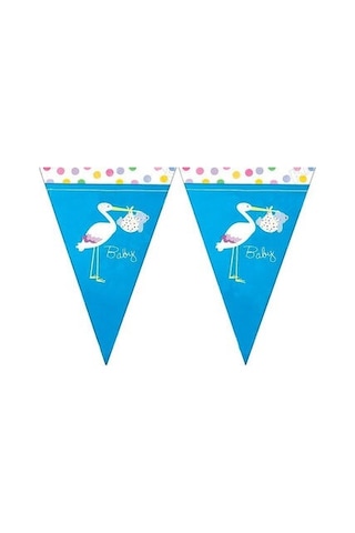 Güneş Avm Üçgen Flama Flm014 -baby Shower Mavi Leylek-