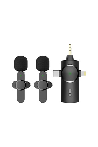Lexroo Apera Gn-02 Profesyonel Kablosuz 2 Adet Mikrofon 3 Port 3.5mm Aux Apple iPhone Uyumlu Type-c