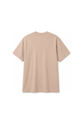 Hzr Wear Erkek Enjeksiyon Baskılı Basic Tişört Bisiklet Yaka Regular Fit %100 Pamuk Bej