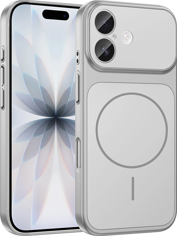 İphone 17 Kılıf M-safe Şarj Özellikli Kamera Korumalı Formen Kılıf Gümüş