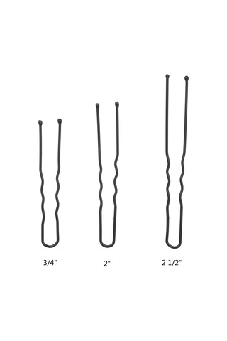 Dofolink 100 Adet Metal U Şekilli Saç İğnesi - Dalgalı Tip Saç Tutucu, Toplu Paket, Farklı Boyutlar, Siyah Renk, Saç Stili Oluşturucu Aksesuar Siyah
