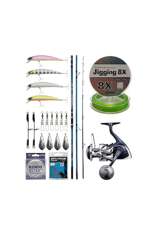 Yekoutdoor Profesyonel Olta Seti Okuma Surfliner+ Surf 420cm 100-250gr 3 Parça Olta Kamışı&shimano Makina Twin Power 8000 Sw C Pg